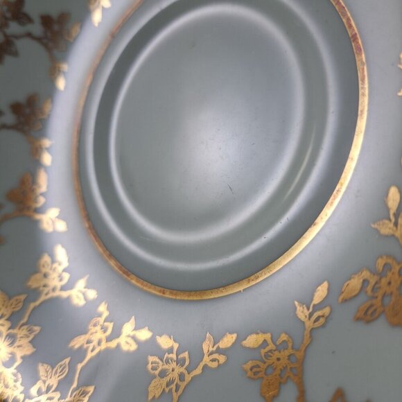 Paragon Bone China Tea Cup Saucer Pale Blue Green Gold Floral Accents Vintage - Picture 12 of 16